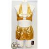 Image 1 : PEECABOO 3PC WOMENS GOLD BIKINI STYLE OUTFIT W/