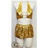 Image 1 : PEECABOO 3PC WOMENS GOLD ADULT BIKINI STYLE OUTFIT