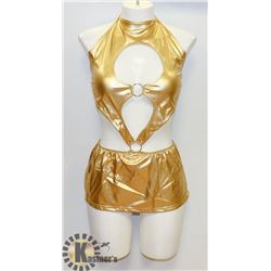 PEECABOO 2PC WOMENS GOLD ADULT COCKTAIL DRESS