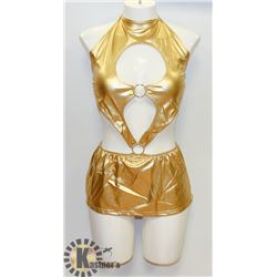 PEECABOO 2PC WOMENS GOLD ADULT COCKTAIL DRESS