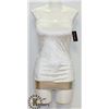 Image 1 : PEECABOO 2PC WOMENS WHITE VELVET STYLE & SILVER