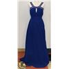 Image 1 : ROYAL BLUE EMPIRE WAIST A LINE DRESS WITH PLEATED/