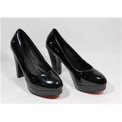 FASHION WOMENS BLACK SLIP ON ROUND TOE