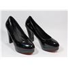 Image 1 : FASHION WOMENS BLACK SLIP ON ROUND TOE