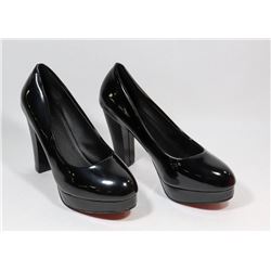 FASHION WOMENS BLACK SLIP ON ROUND TOE