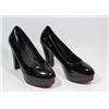 Image 1 : FASHION WOMENS BLACK SLIP ON ROUND TOE