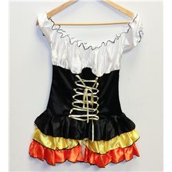 PEECABOO 1PC WOMENS ADULT COSTUME;  WHITE/ BLACK/