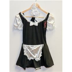 PEECABOO 3PC WOMENS ADULT COSTUME;  WHITE & BLACK