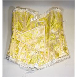 PEECABOO 2PC WOMENS GOLD & WHITE EMBROIDERED