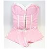 Image 1 : PEECABOO 2PC WOMENS BABY PINK & WHITE PLEATHER