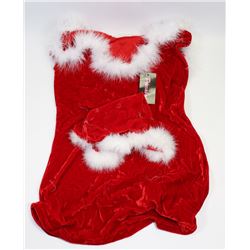 PEECABOO 3PC WOMENS RED SANTA THEMED ADULT COSTUME