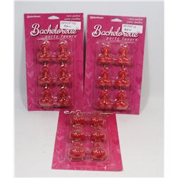 BUNDLE OF 3 6PK MINI PECKER PARTY CANDLES