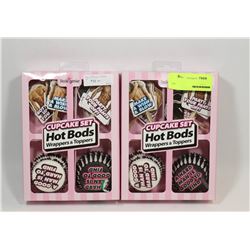 2PK OF 24 PC ADULT NOVELTY CUP CAKE SETS; HOT BODS