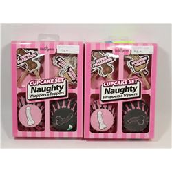 2PK OF 24 PC ADULT NOVELTY CUP CAKE SETS; NAUGHTY