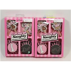 2PK OF 24 PC ADULT NOVELTY CUP CAKE SETS; NAUGHTY
