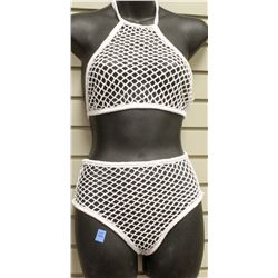 PEECABOO 2PC WOMENS WHITE FISHNET BIKINI STYLE