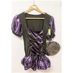 PEECABOO 2PC WOMENS COSTUME; BLACK & PURPLE