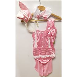 PEECABOO 4PC WOMENS COSTUME; BABY PINK& WHITE