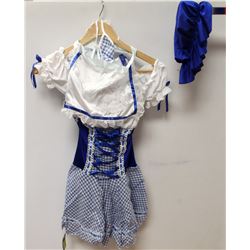 PEECABOO 4PC WOMENS COSTUME; BLUE & WHITE