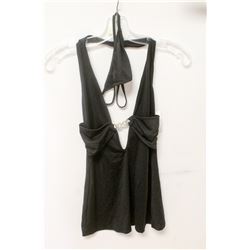 PEECABOO 2PC WOMENS BLACK HALTER TOP STYLE