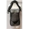Image 1 : PEECABOO 4PC WOMENS BLACK SHEER & SILVER