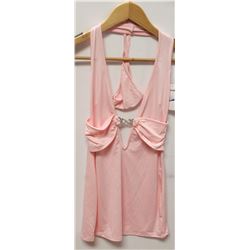 PEECABOO 2PC WOMENS BABY PINK HALTER TOP STYLE