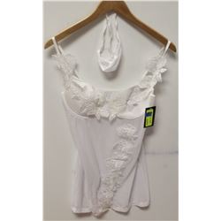 PEECABOO 2PC WOMENS WHITE & FLORAL LACE