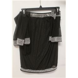 PEECABOO 5PC WOMENS BLACK SHEER & SILVER