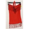 Image 1 : PEECABOO 3PC WOMENS RED & FRINGE SEQUINS STRAPLESS