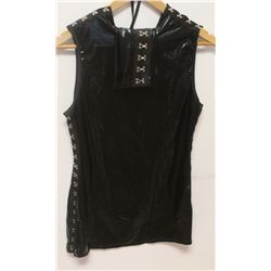 PEECABOO 3PC WOMENS BLACK PLEATHER & HOOK