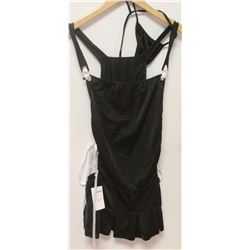 PEECABOO 2PC WOMENS BLACK W/ WHITE LACE UP