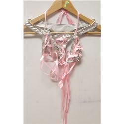 PEECABOO 2PC WOMENS SILVER W/ PINK LACE UP STYLE