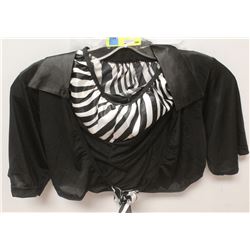 PEECABOO 2PC WOMENS BLACK & WHITE ZEBRA PRINT
