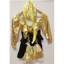 PEECABOO 3PC WOMENS ADULT COSTUME; BLACK & GOLD