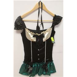 PEECABOO 2PC WOMENS ADULT COSTUME; BLACK & GREEN