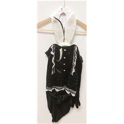 PEECABOO 4PC WOMENS ADULT COSTUME; BLACK SATIN