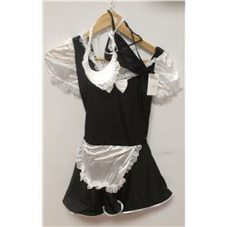 PEECABOO 3PC WOMENS ADULT COSTUME; BLACK & WHITE