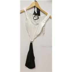 PEECABOO 2PC WOMENS BLACK & WHITE W/ SILVER HOOP