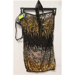PEECABOO 3PC WOMENS BLACK/ GOLD & SILVER SEQUINS