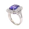 Image 4 : 5.59 ctw Tanzanite and Diamond Ring - Platinum