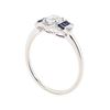 Image 4 : 0.64 ctw Diamond and Sapphire Ring - Platinum