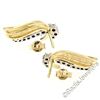 Image 6 : 14kt White and Yellow Gold 0.60 ctw Round Diamond Wing Flame Drop Earrings