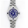 Image 2 : Rolex Ladies Stainless Steel Diamond Lugs Royal Blue String VVS Diamond Datejust