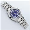 Image 3 : Rolex Ladies Stainless Steel Diamond Lugs Royal Blue String VVS Diamond Datejust