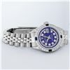 Image 4 : Rolex Ladies Stainless Steel Diamond Lugs Royal Blue String VVS Diamond Datejust