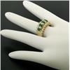 Image 7 : 14k Yellow Gold 2.02 ctw Prong Marquise Emerald & Diamond Quality Pyramid Ring