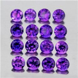 Natural Purple Amethyst 16 Pcs{Flawless-VVS1}