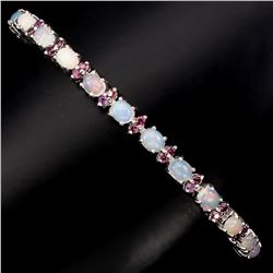 Natural Opal Rhodolite Garnet 60.86 Cts  Bracelet