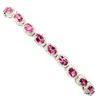 Image 2 : Natural Oval AAA Pink Topaz Bracelet