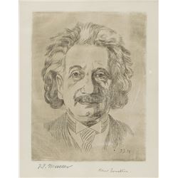 Albert Einstein Signed Etching